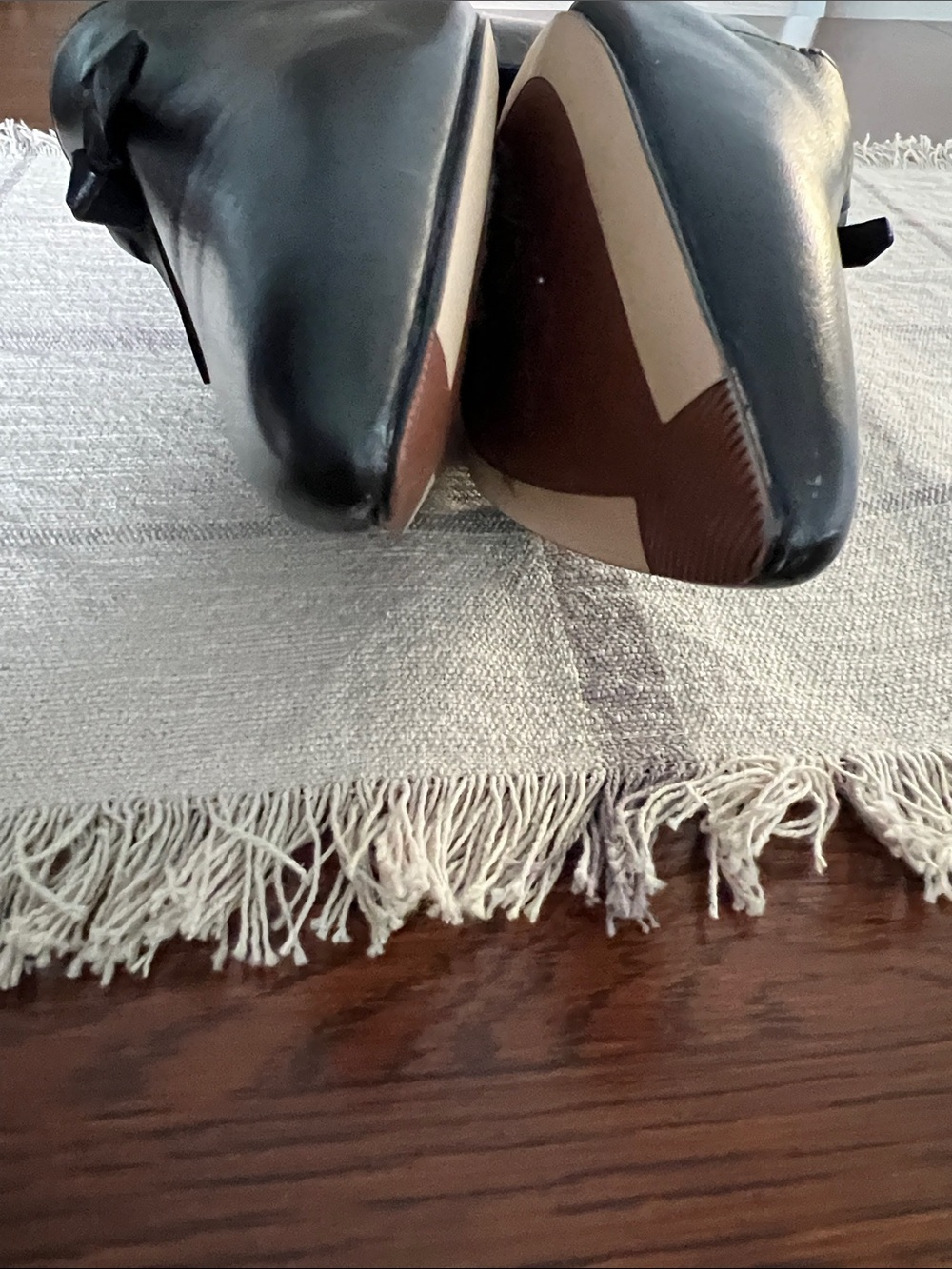 Cole Haan Black Pointed-Toe Leather Loafers with Knot Detail - Picture 12 of 16
